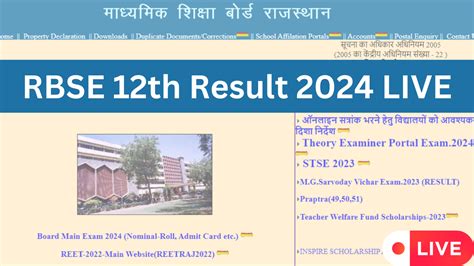 RBSE 12th Result 2024 Date For Science, Commerce, Arts .